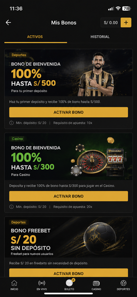 Activa el bono de DoradoBet.